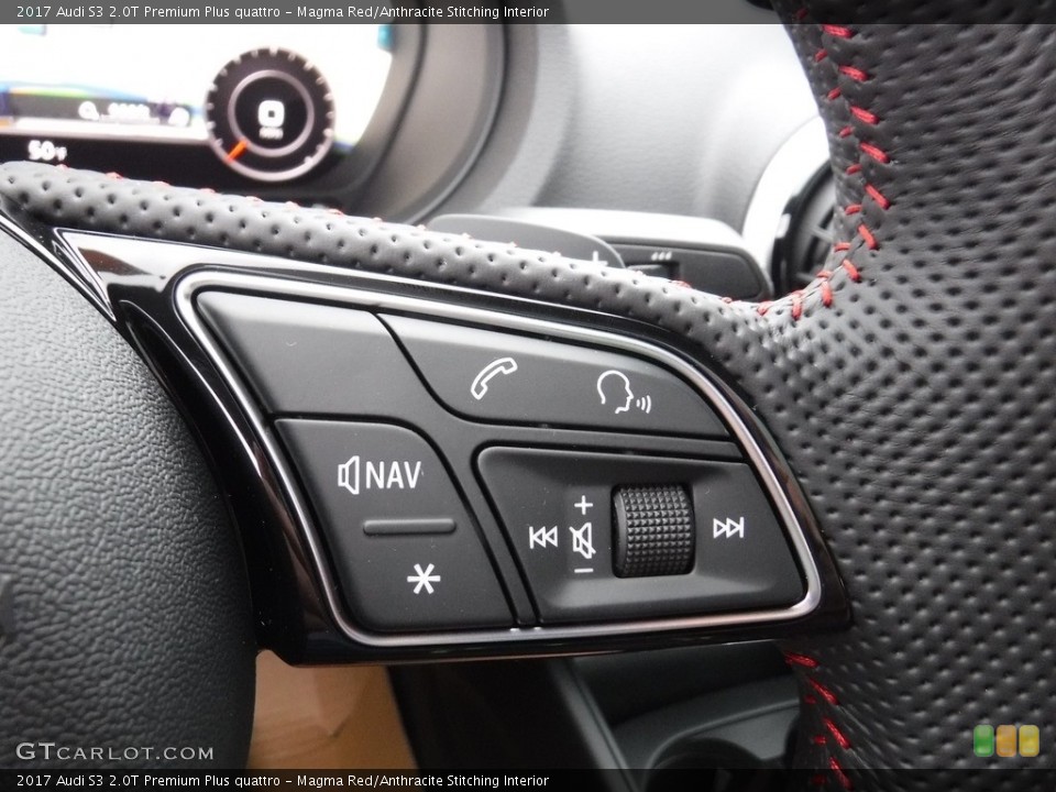 Magma Red/Anthracite Stitching Interior Controls for the 2017 Audi S3 2.0T Premium Plus quattro #116907305