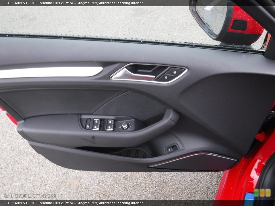 Magma Red/Anthracite Stitching Interior Door Panel for the 2017 Audi S3 2.0T Premium Plus quattro #116909117