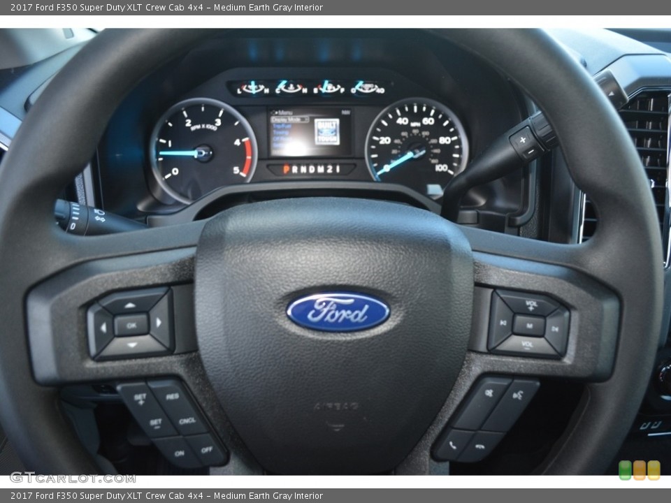 Medium Earth Gray Interior Steering Wheel for the 2017 Ford F350 Super Duty XLT Crew Cab 4x4 #116913257