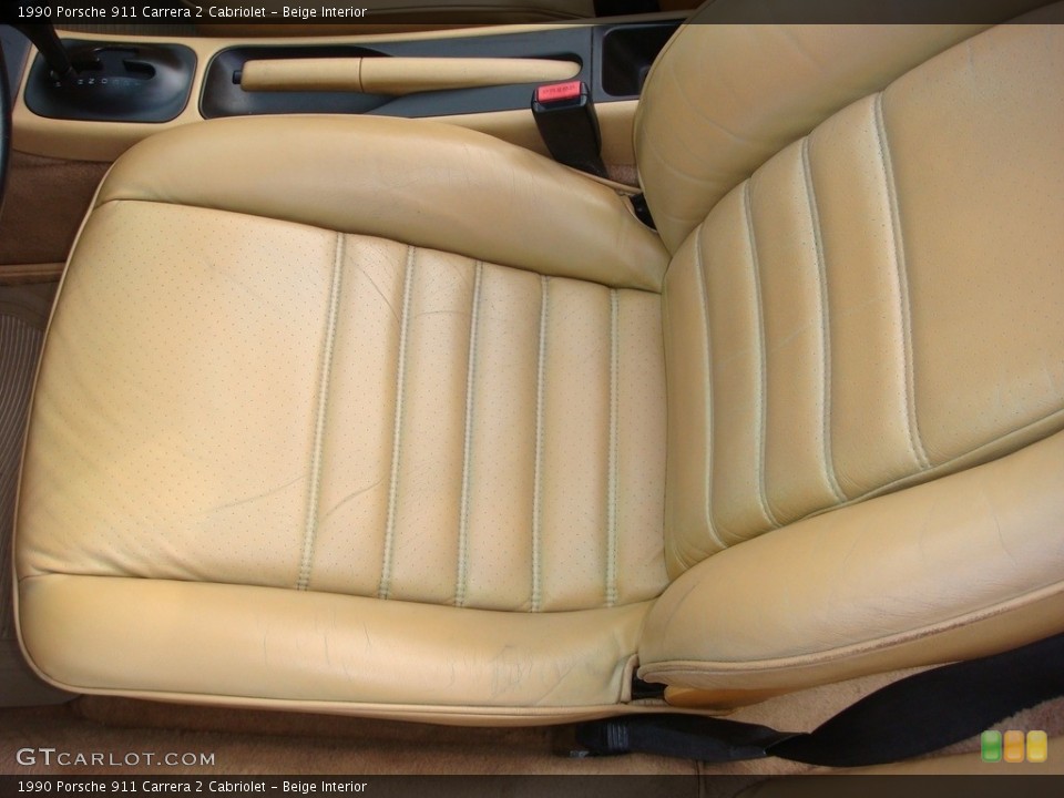 Beige Interior Front Seat for the 1990 Porsche 911 Carrera 2 Cabriolet #116913269