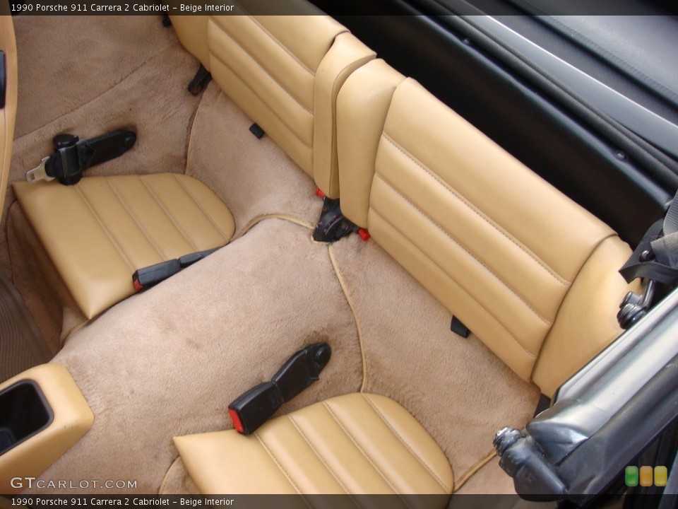 Beige Interior Rear Seat for the 1990 Porsche 911 Carrera 2 Cabriolet #116913317