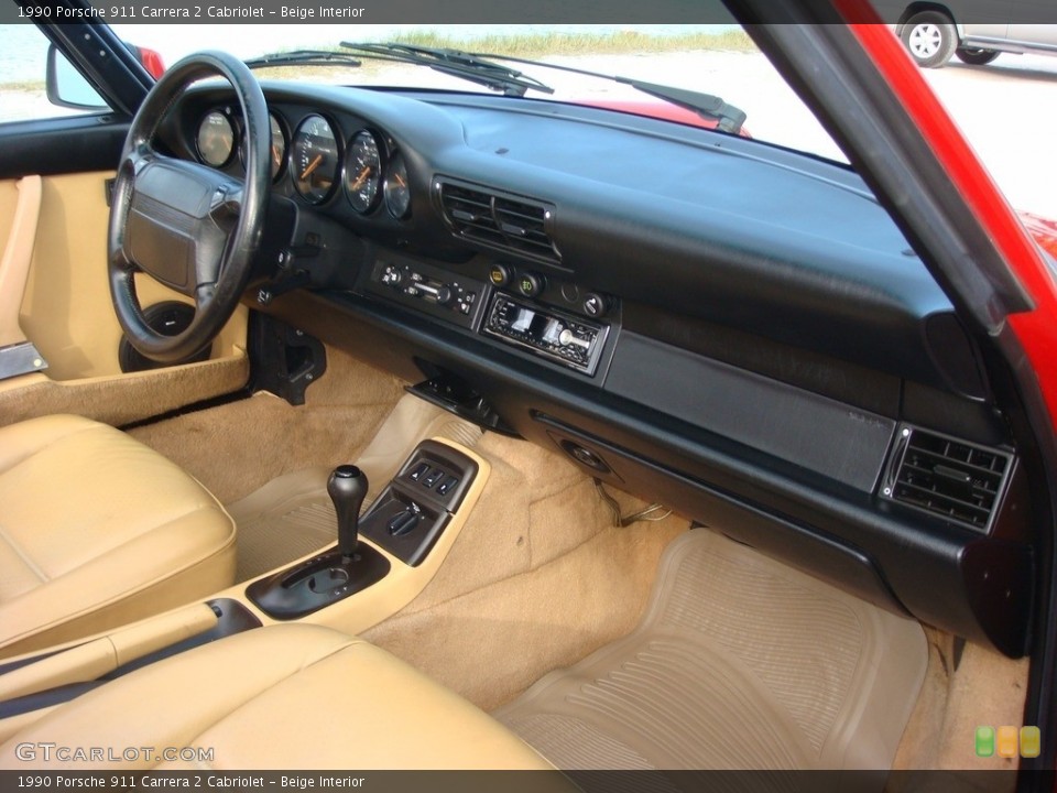 Beige Interior Dashboard for the 1990 Porsche 911 Carrera 2 Cabriolet #116913428