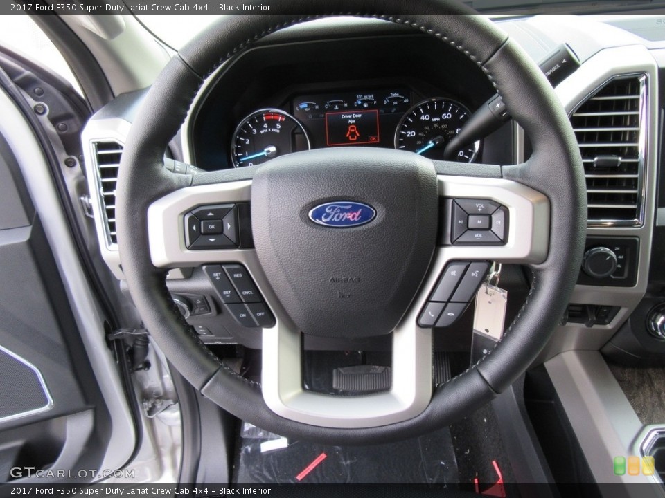 Black Interior Steering Wheel for the 2017 Ford F350 Super Duty Lariat Crew Cab 4x4 #116913624