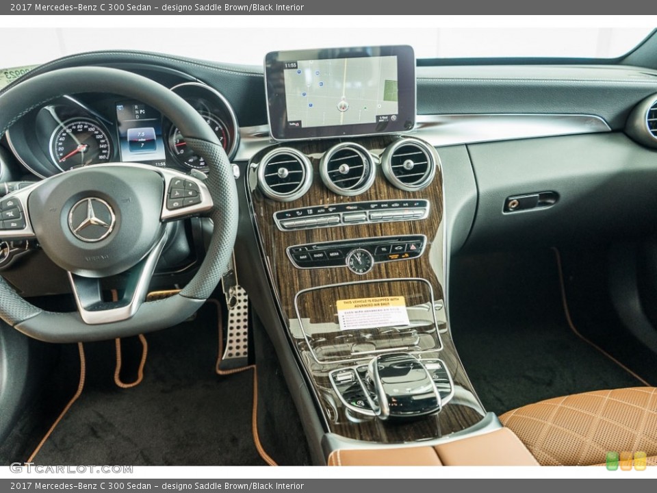 designo Saddle Brown/Black Interior Controls for the 2017 Mercedes-Benz C 300 Sedan #116916563
