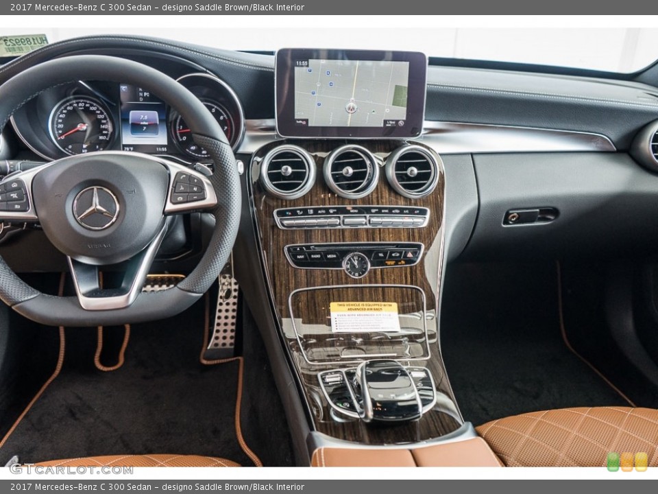 designo Saddle Brown/Black Interior Dashboard for the 2017 Mercedes-Benz C 300 Sedan #116916584