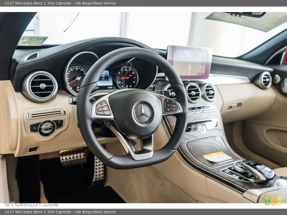 Silk Beige/Black Interior Dashboard for the 2017 Mercedes-Benz C 300 Cabriolet #116918153