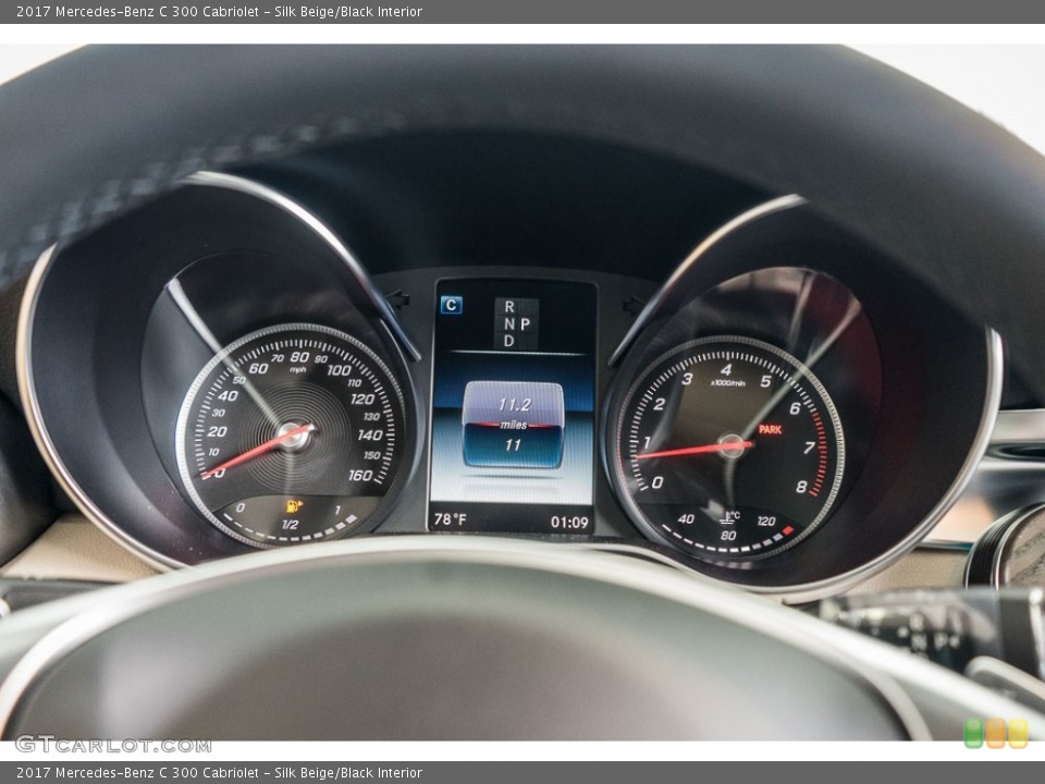 Silk Beige/Black Interior Gauges for the 2017 Mercedes-Benz C 300 Cabriolet #116918186