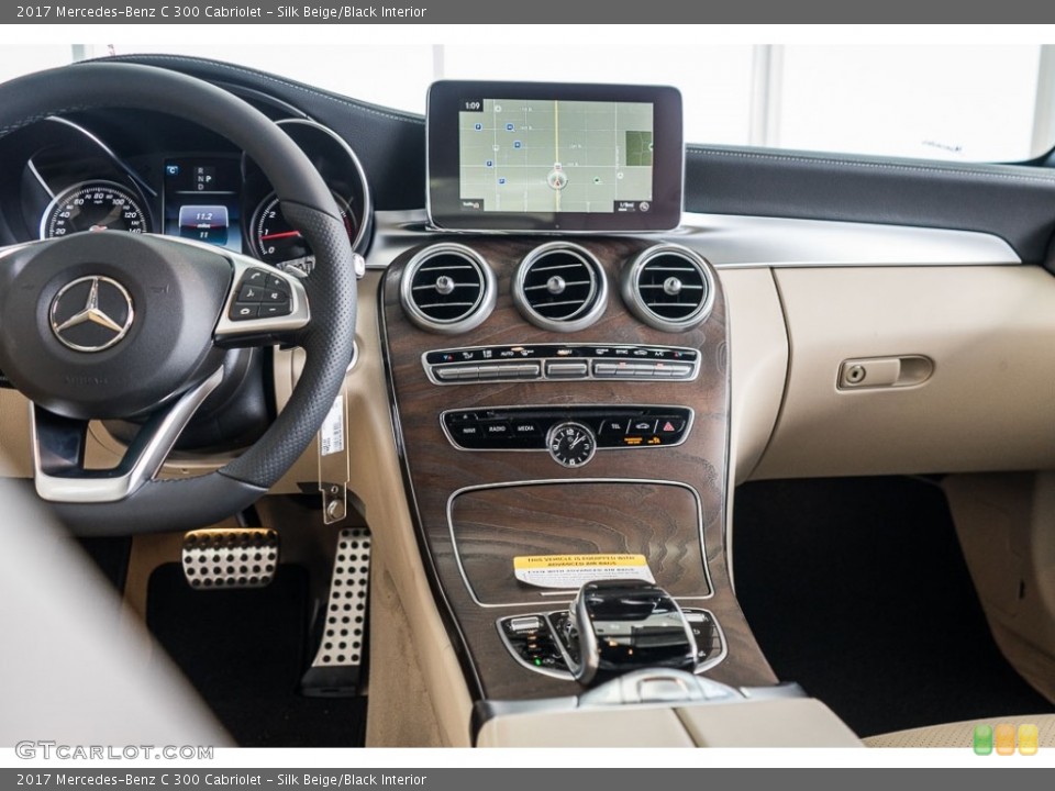 Silk Beige/Black Interior Dashboard for the 2017 Mercedes-Benz C 300 Cabriolet #116918201