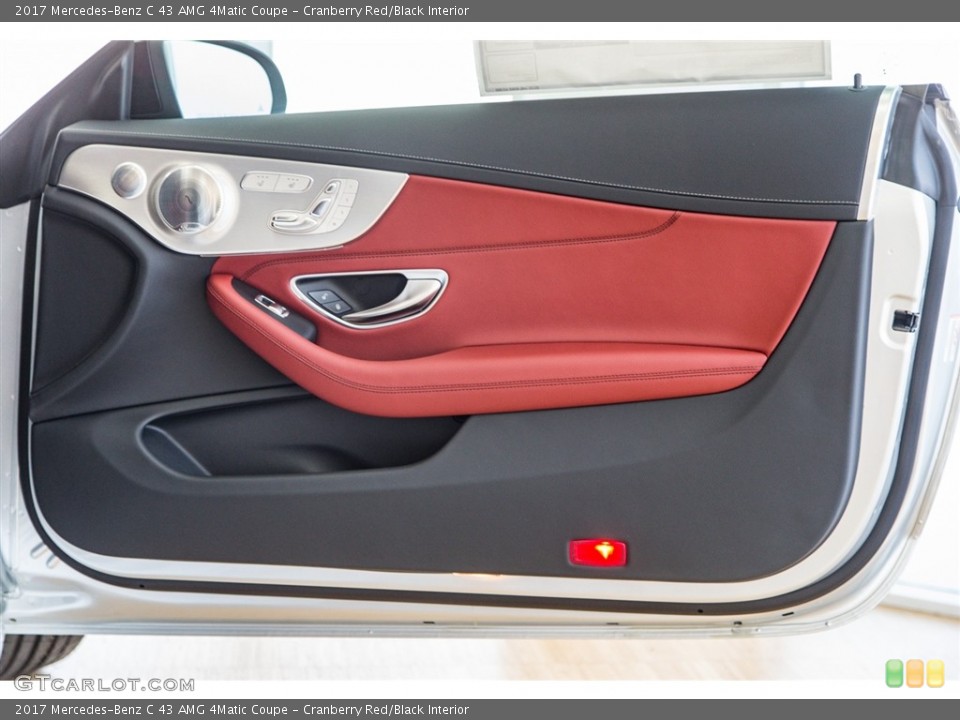 Cranberry Red/Black Interior Door Panel for the 2017 Mercedes-Benz C 43 AMG 4Matic Coupe #116918582