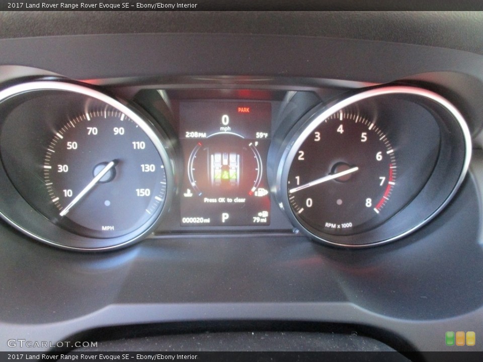 Ebony/Ebony Interior Gauges for the 2017 Land Rover Range Rover Evoque SE #116923278
