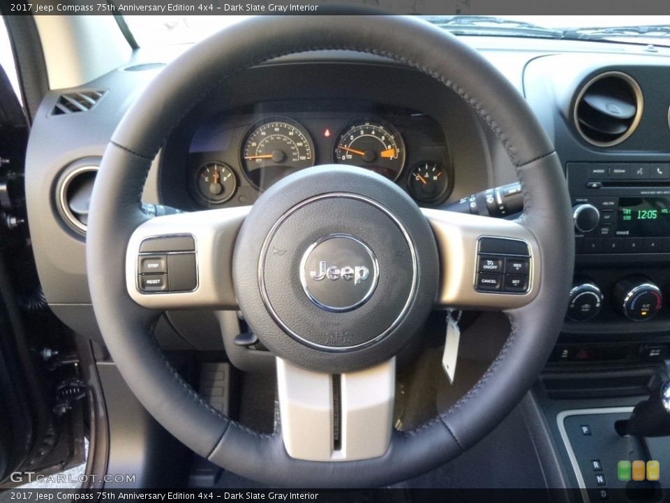 Dark Slate Gray Interior Steering Wheel for the 2017 Jeep Compass 75th Anniversary Edition 4x4 #116928749