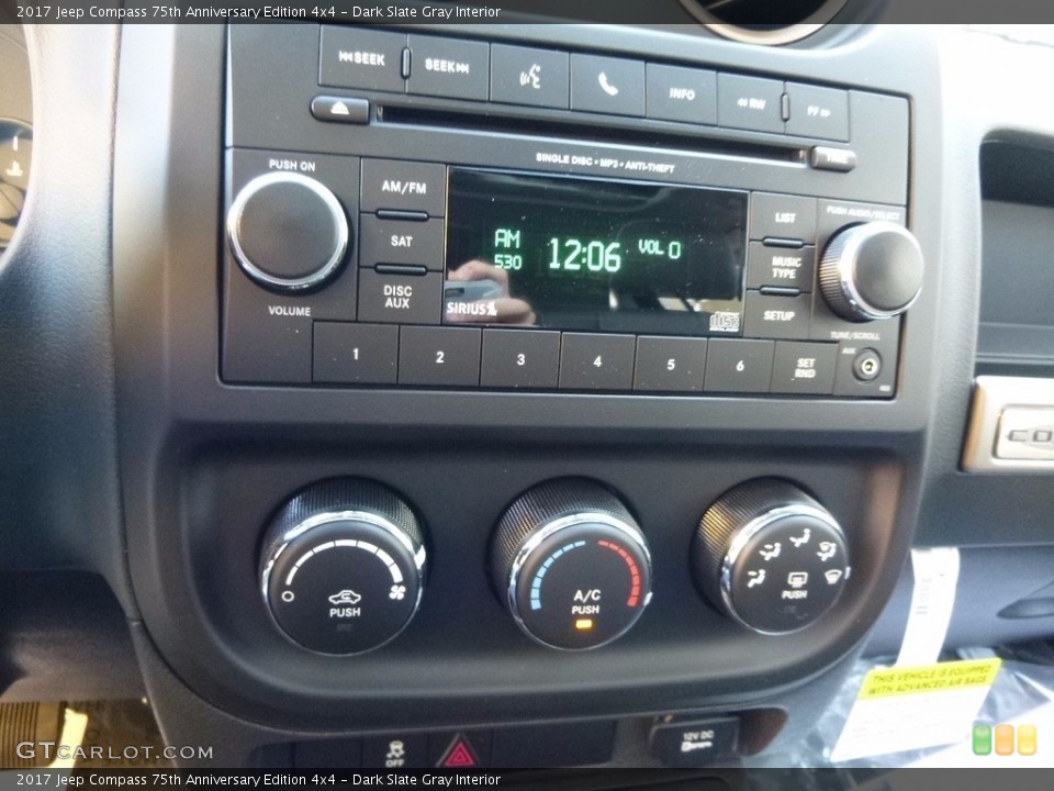Dark Slate Gray Interior Audio System for the 2017 Jeep Compass 75th Anniversary Edition 4x4 #116928830