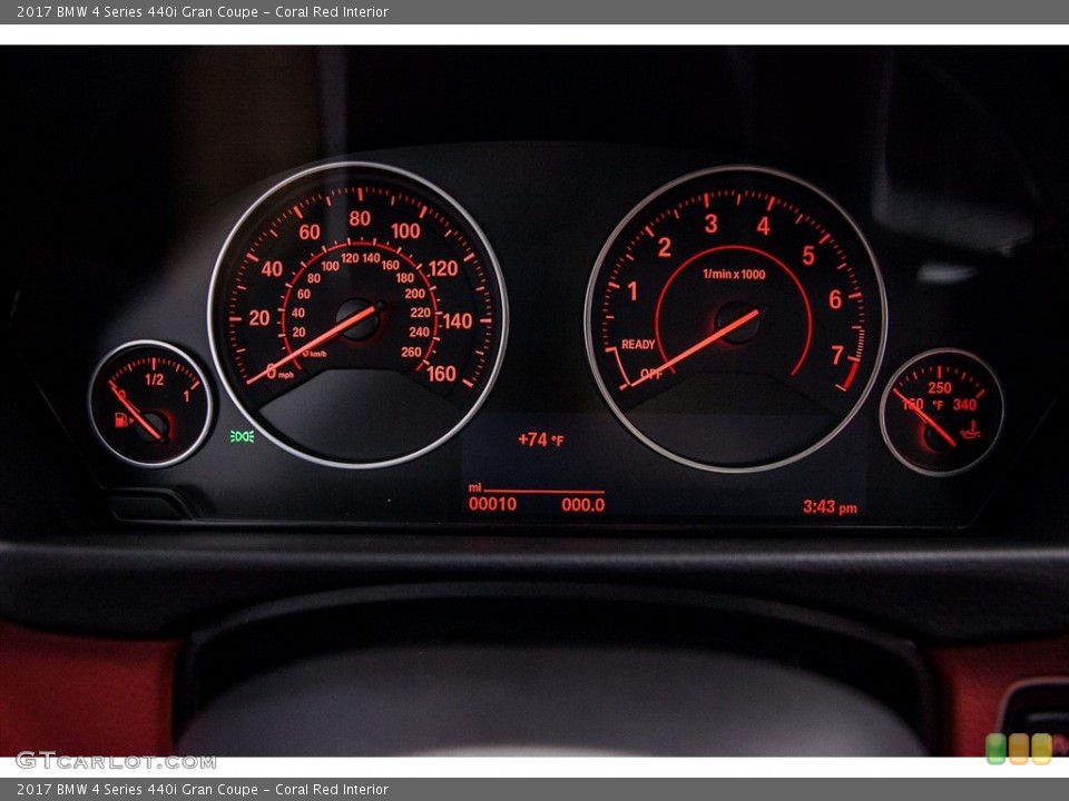 Coral Red Interior Gauges for the 2017 BMW 4 Series 440i Gran Coupe #116942771