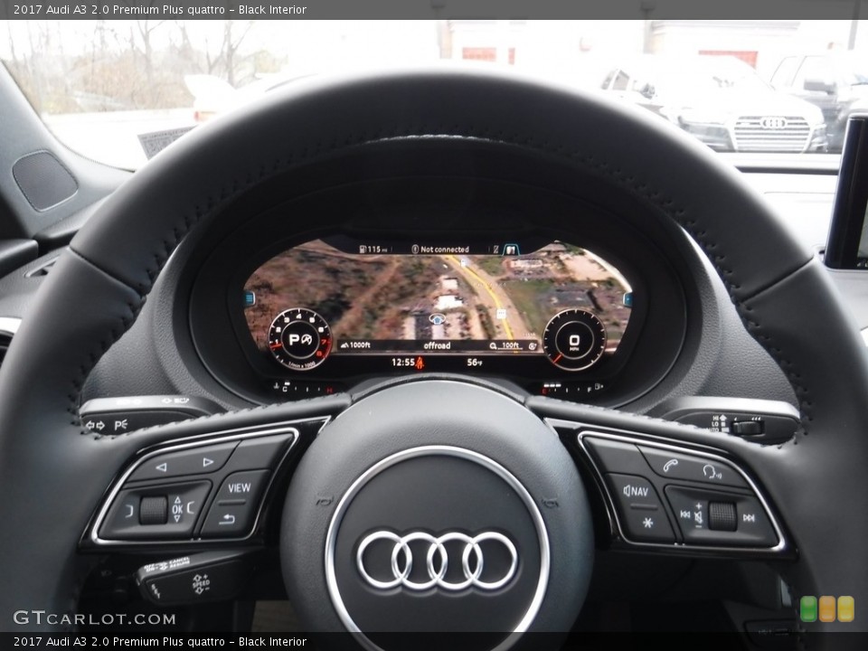 Black Interior Steering Wheel for the 2017 Audi A3 2.0 Premium Plus quattro #116957343