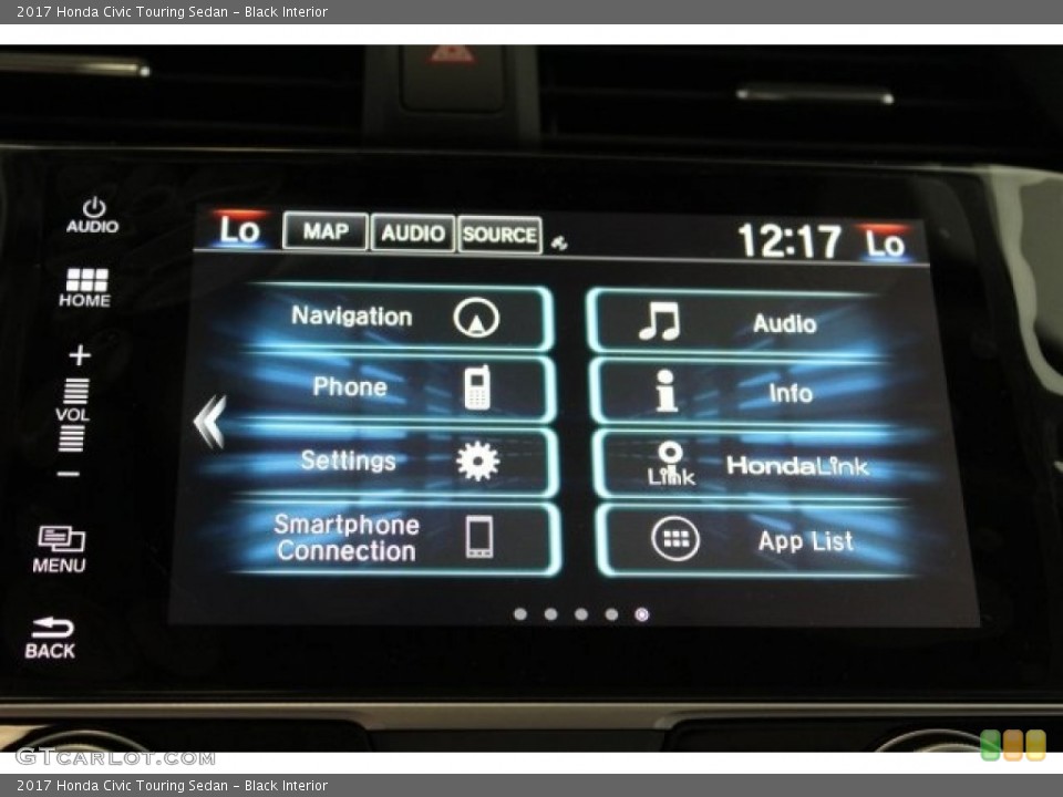 Black Interior Controls for the 2017 Honda Civic Touring Sedan #116975308