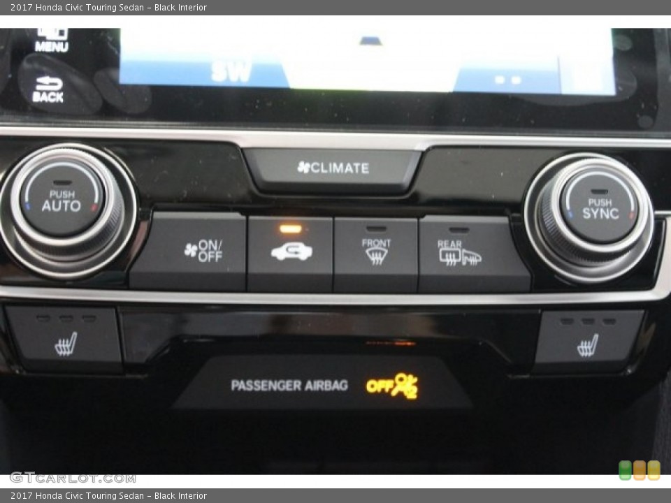 Black Interior Controls for the 2017 Honda Civic Touring Sedan #116975347