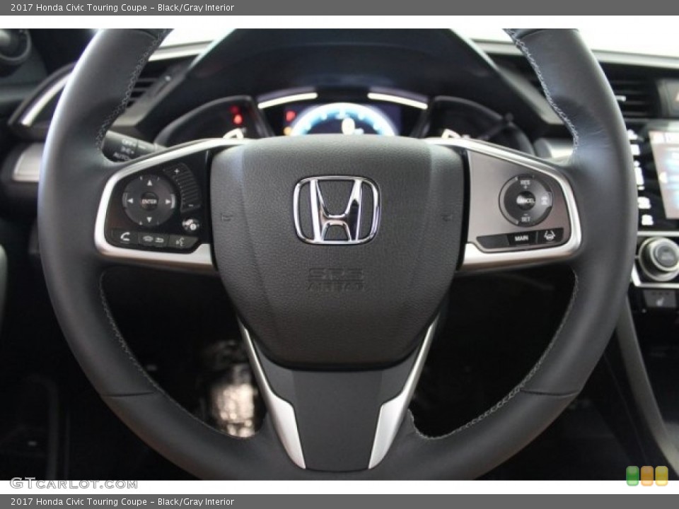 Black/Gray Interior Steering Wheel for the 2017 Honda Civic Touring Coupe #116975581