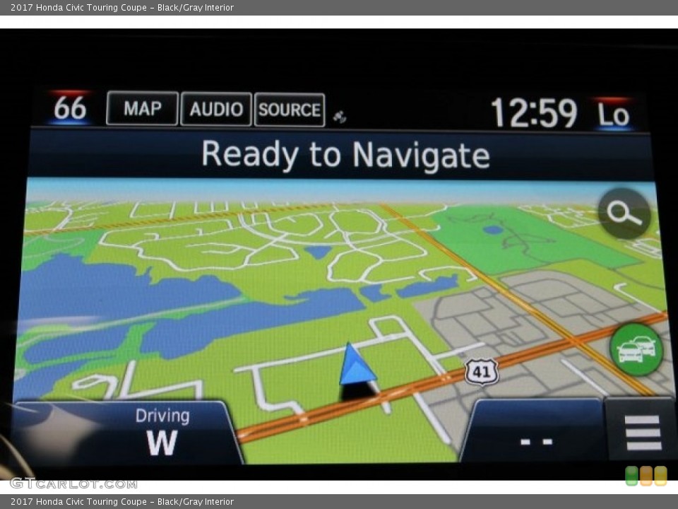 Black/Gray Interior Navigation for the 2017 Honda Civic Touring Coupe #116975647