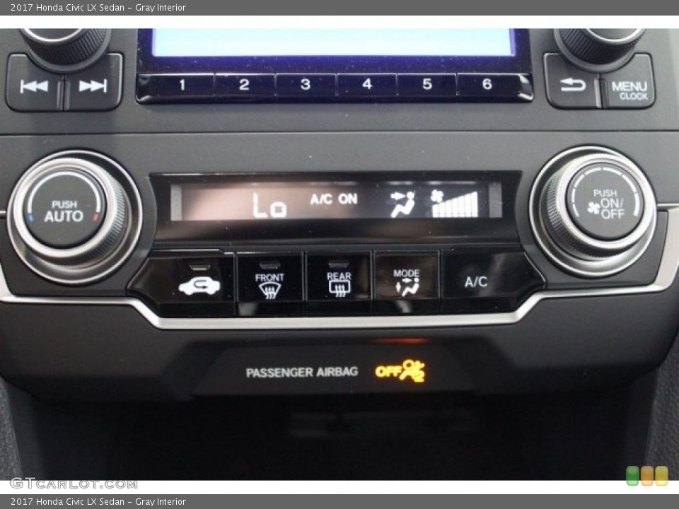 Gray Interior Controls for the 2017 Honda Civic LX Sedan #116976613