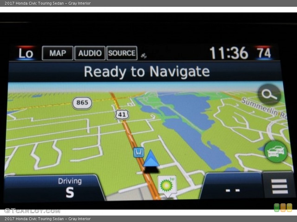 Gray Interior Navigation for the 2017 Honda Civic Touring Sedan #116976925