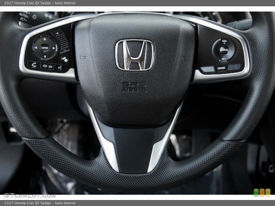 Ivory Interior Steering Wheel for the 2017 Honda Civic EX Sedan #116986178