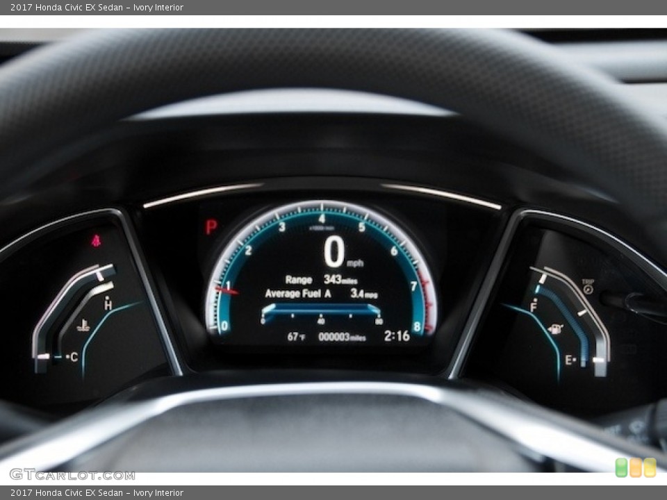 Ivory Interior Gauges for the 2017 Honda Civic EX Sedan #116986319