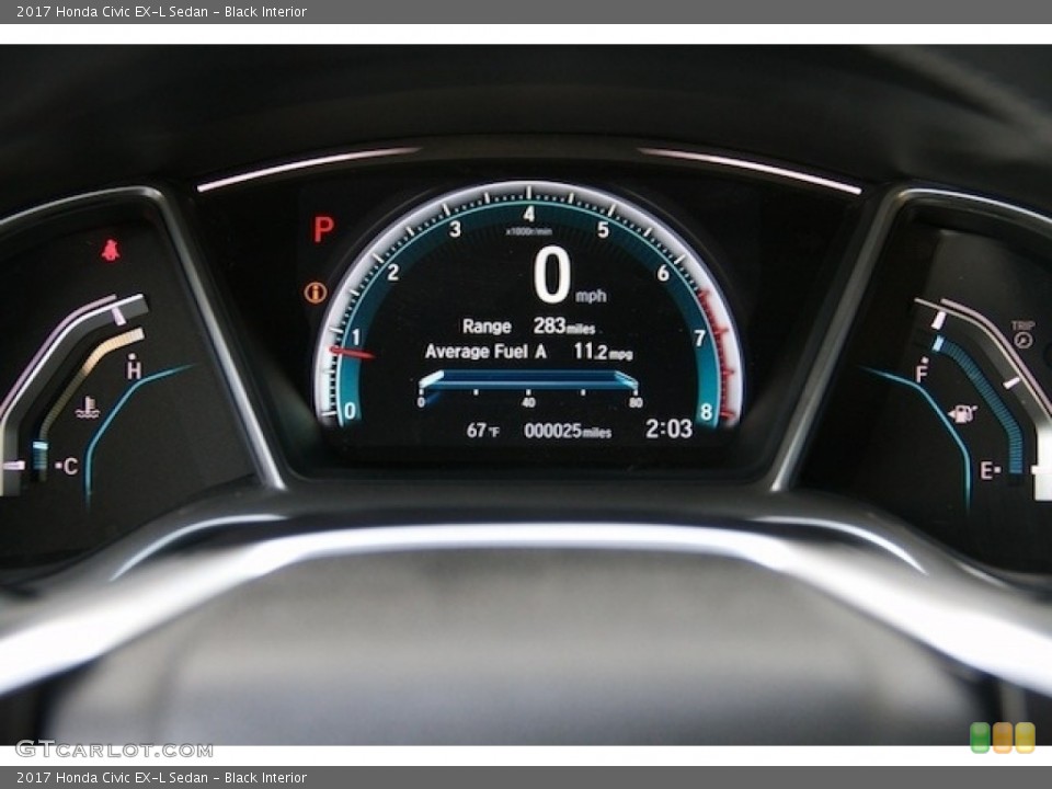 Black Interior Gauges for the 2017 Honda Civic EX-L Sedan #116989022