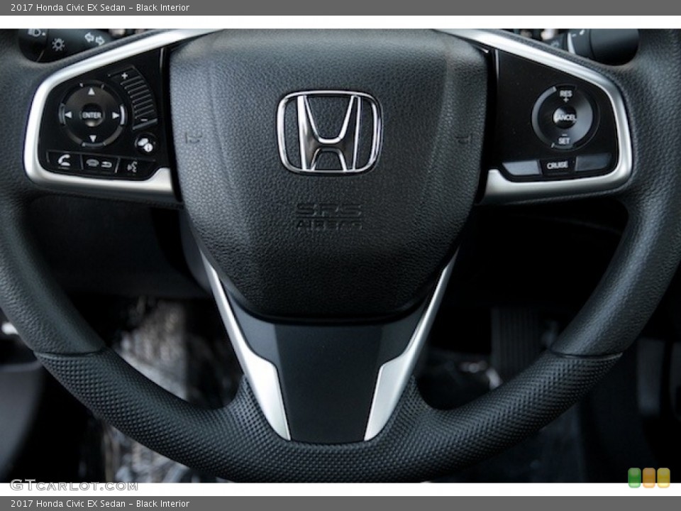 Black Interior Steering Wheel for the 2017 Honda Civic EX Sedan #116989616