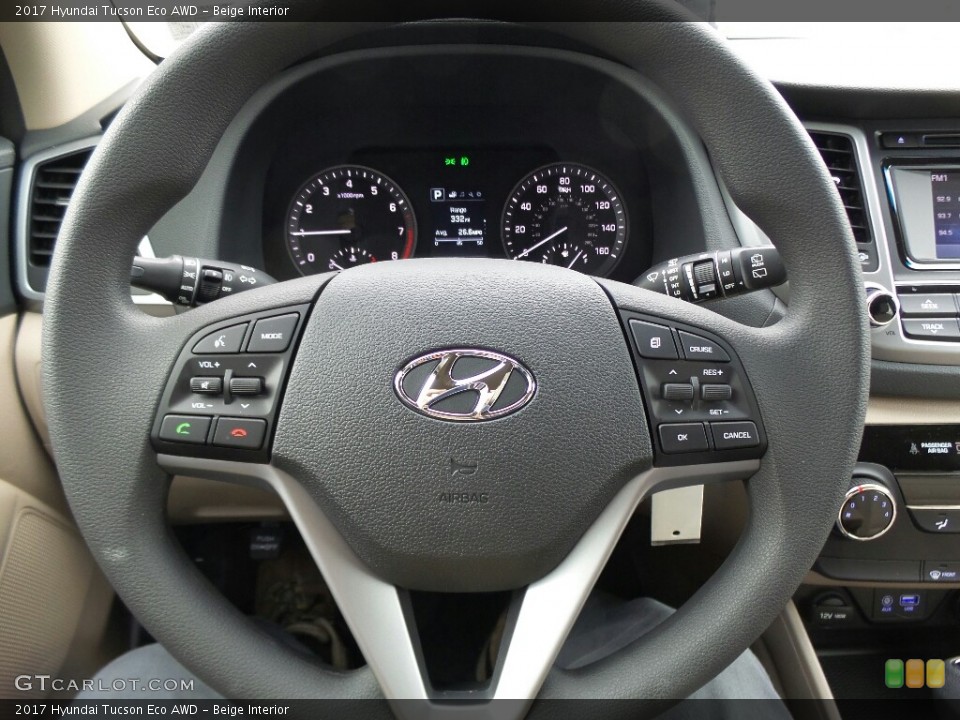 Beige Interior Steering Wheel for the 2017 Hyundai Tucson Eco AWD #116993741