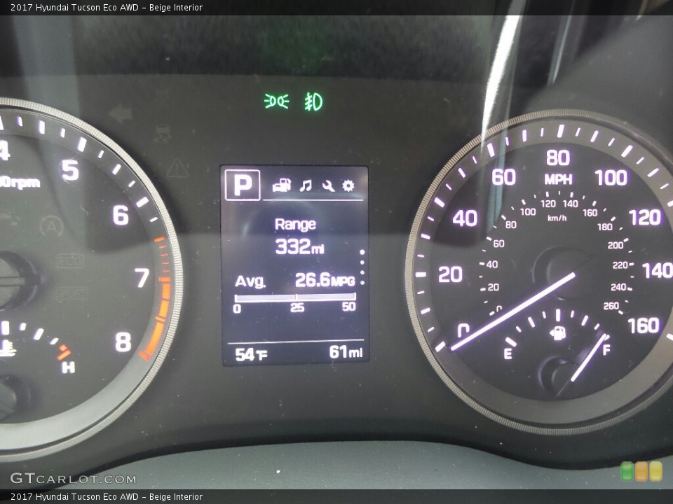 Beige Interior Gauges for the 2017 Hyundai Tucson Eco AWD #116993767