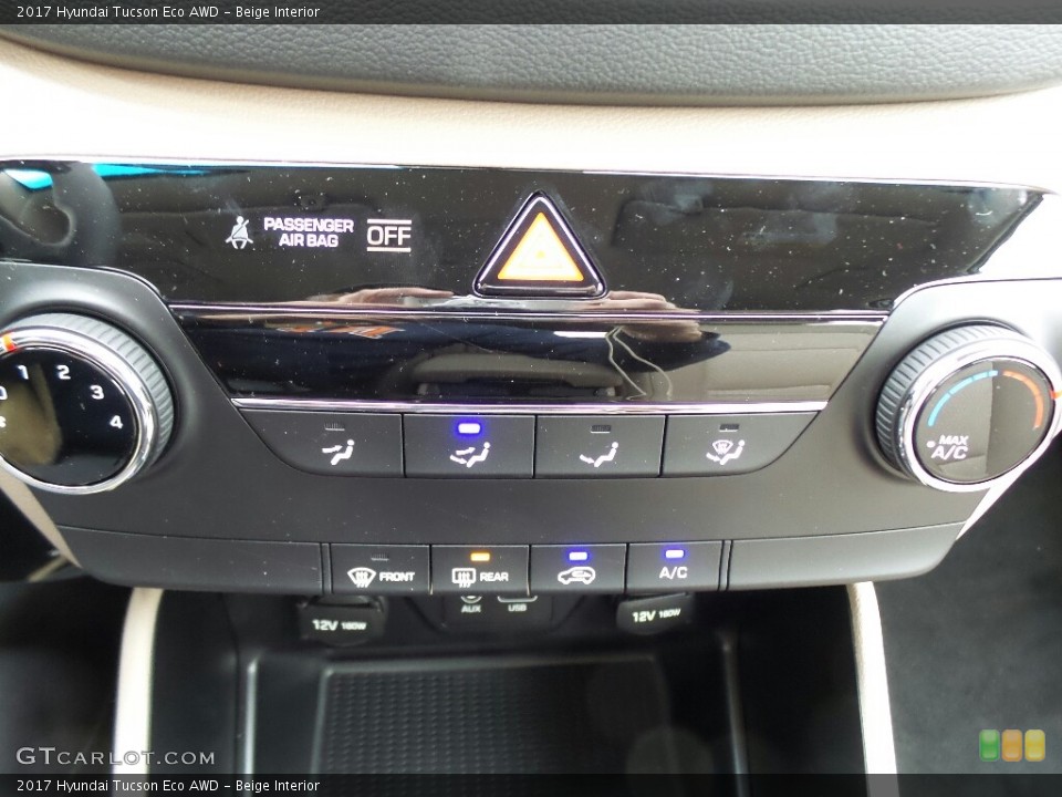 Beige Interior Controls for the 2017 Hyundai Tucson Eco AWD #116994071