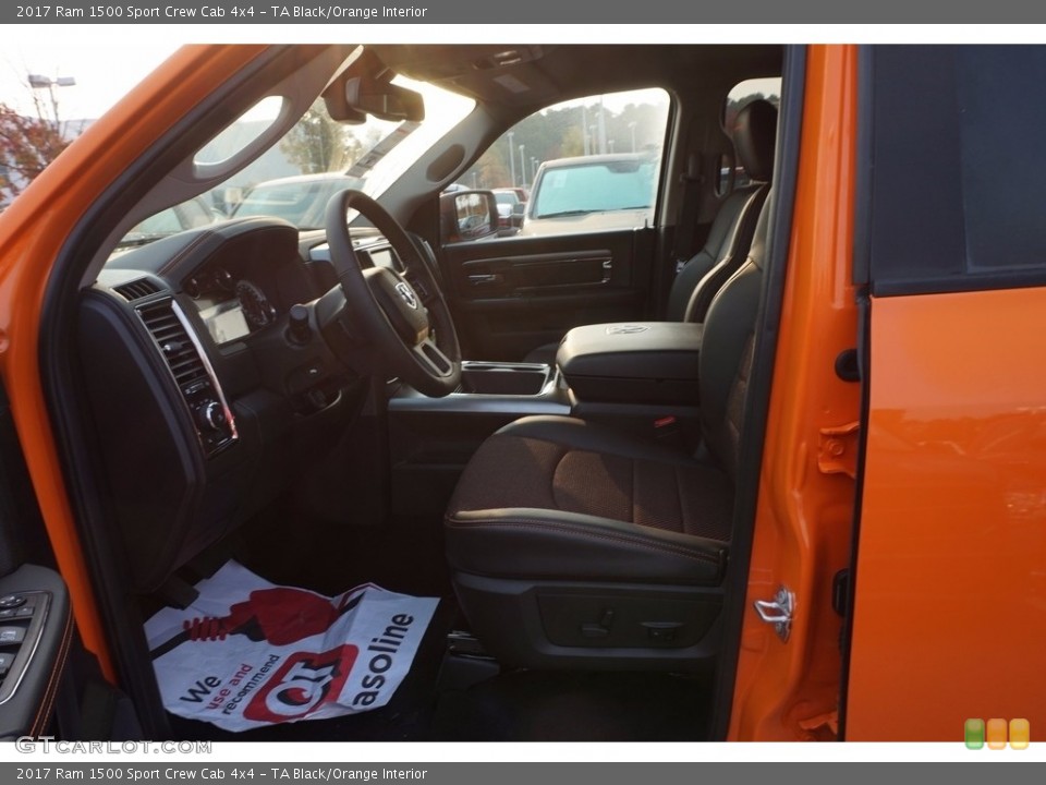 TA Black/Orange Interior Photo for the 2017 Ram 1500 Sport Crew Cab 4x4 #116994620