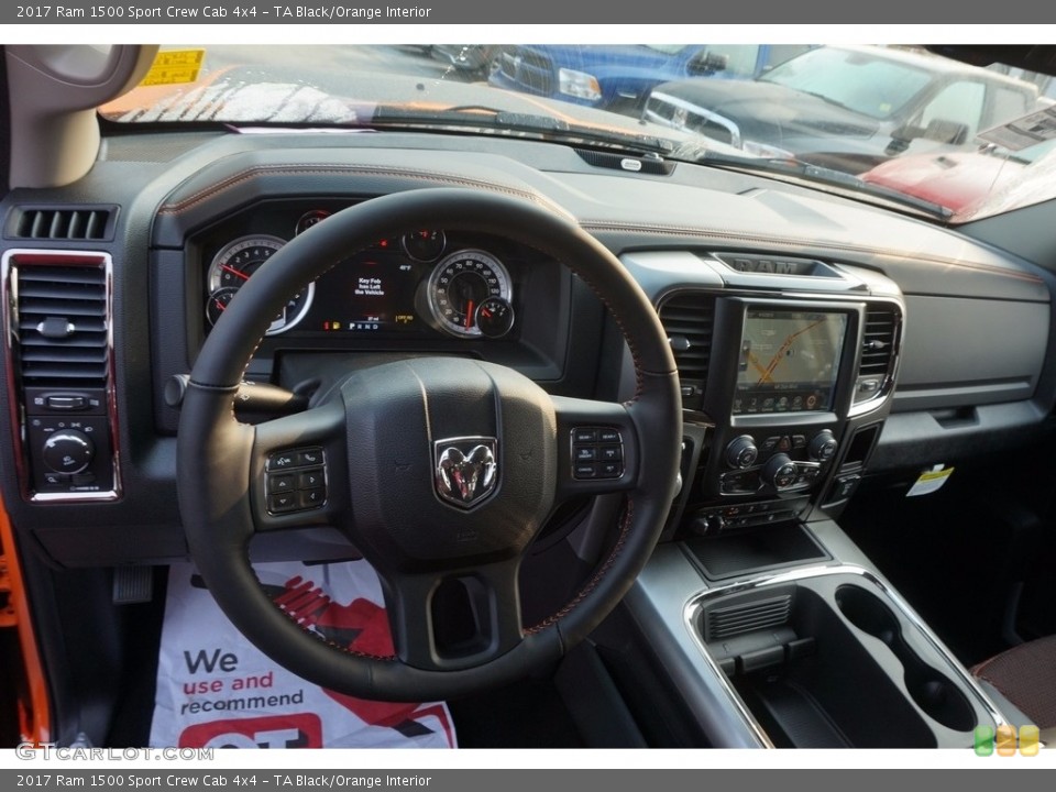 TA Black/Orange Interior Dashboard for the 2017 Ram 1500 Sport Crew Cab 4x4 #116994647