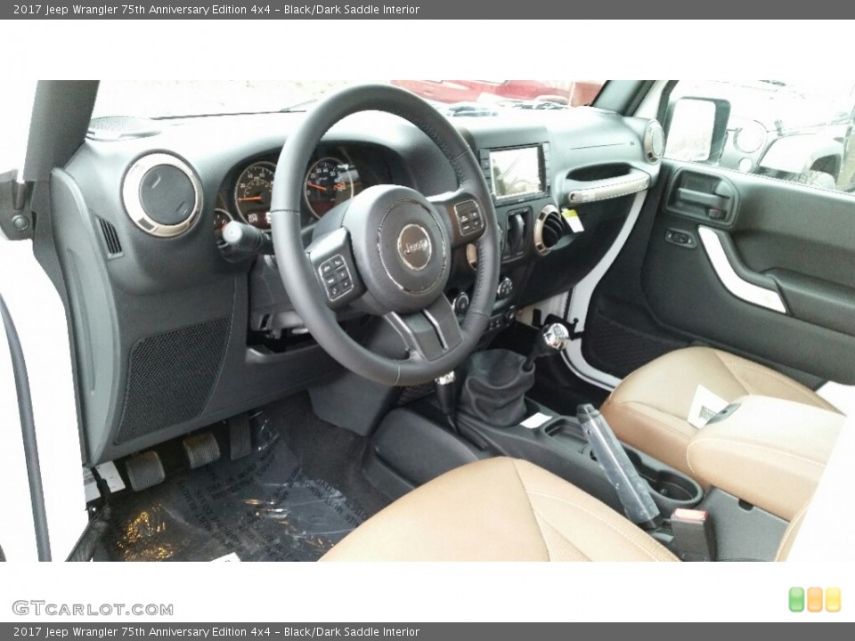 Black/Dark Saddle Interior Photo for the 2017 Jeep Wrangler 75th Anniversary Edition 4x4 #117000911