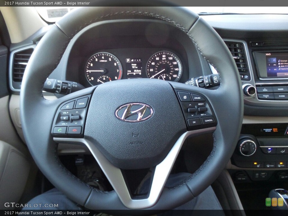 Beige Interior Steering Wheel for the 2017 Hyundai Tucson Sport AWD #117001481
