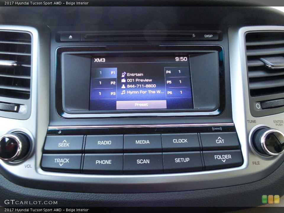 Beige Interior Controls for the 2017 Hyundai Tucson Sport AWD #117001733