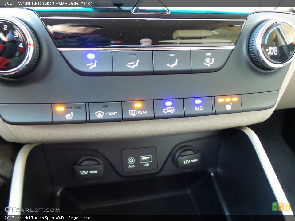 Beige Interior Controls for the 2017 Hyundai Tucson Sport AWD #117001781