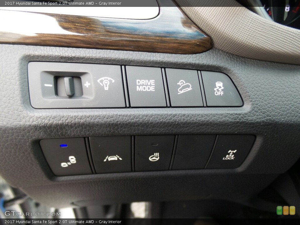 Gray Interior Controls for the 2017 Hyundai Santa Fe Sport 2.0T Ulitimate AWD #117003635