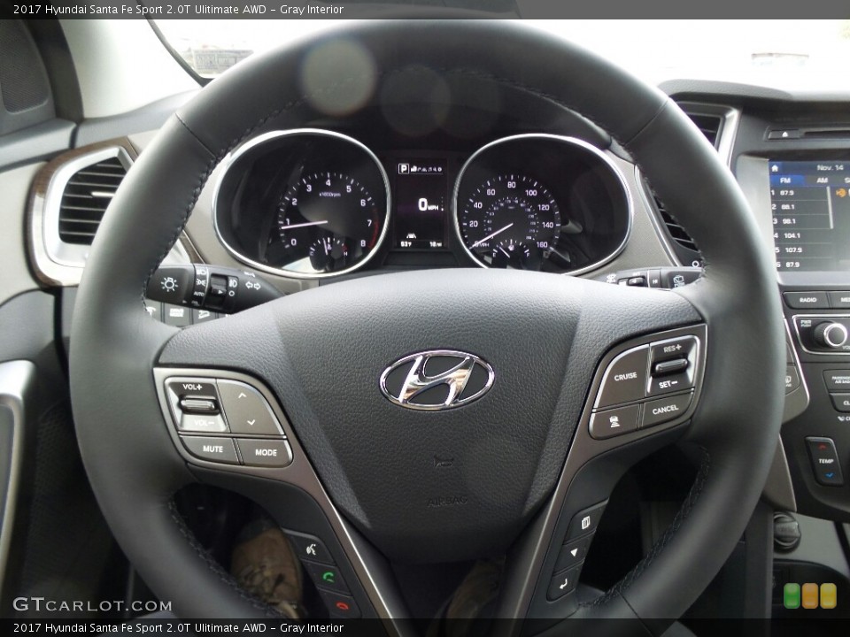 Gray Interior Steering Wheel for the 2017 Hyundai Santa Fe Sport 2.0T Ulitimate AWD #117003666