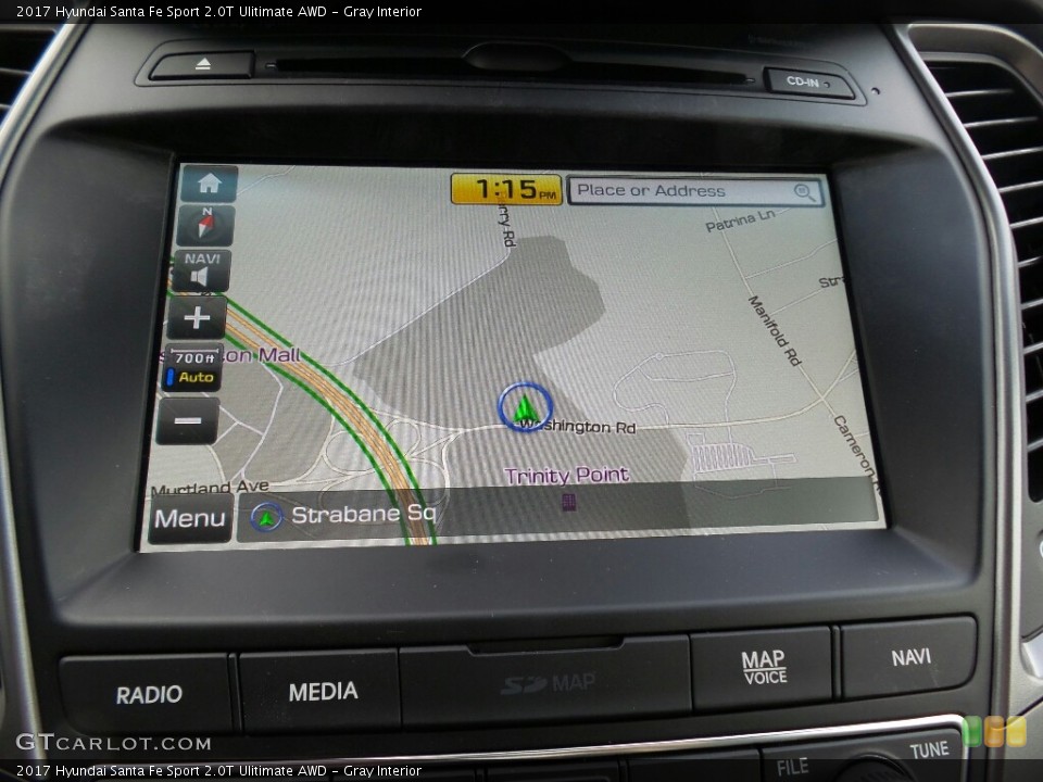 Gray Interior Navigation for the 2017 Hyundai Santa Fe Sport 2.0T Ulitimate AWD #117004061