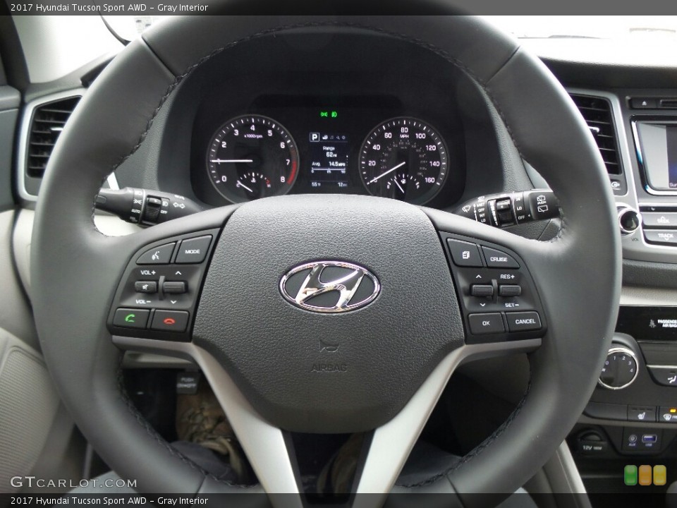 Gray Interior Steering Wheel for the 2017 Hyundai Tucson Sport AWD #117006194