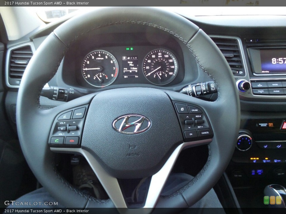 Black Interior Steering Wheel for the 2017 Hyundai Tucson Sport AWD #117008162