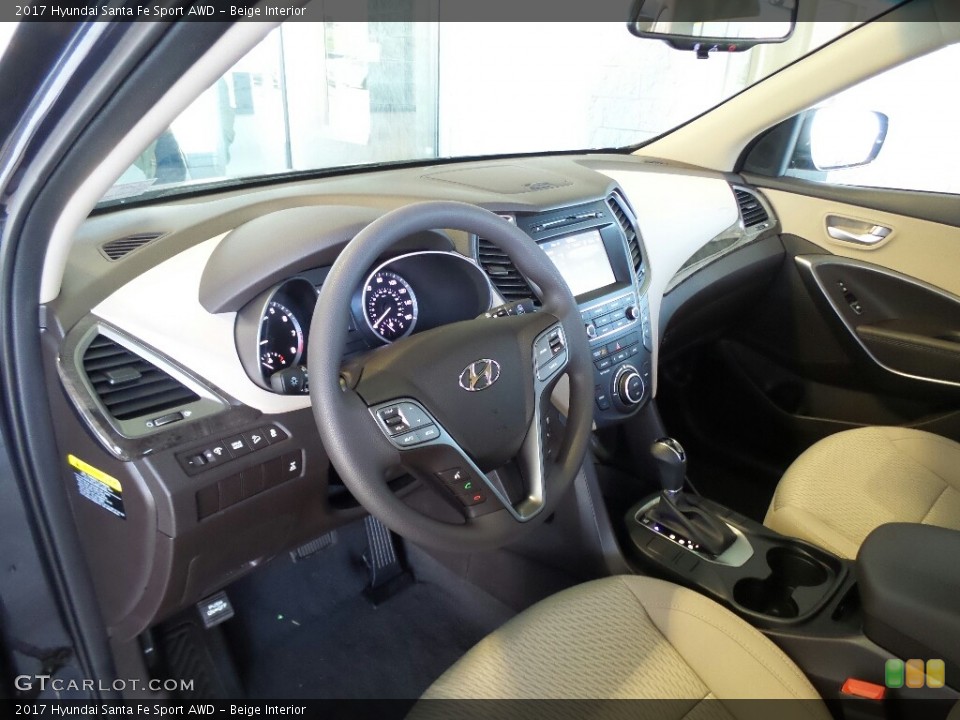 Beige Interior Photo for the 2017 Hyundai Santa Fe Sport AWD #117008834