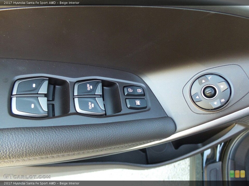 Beige Interior Controls for the 2017 Hyundai Santa Fe Sport AWD #117010592