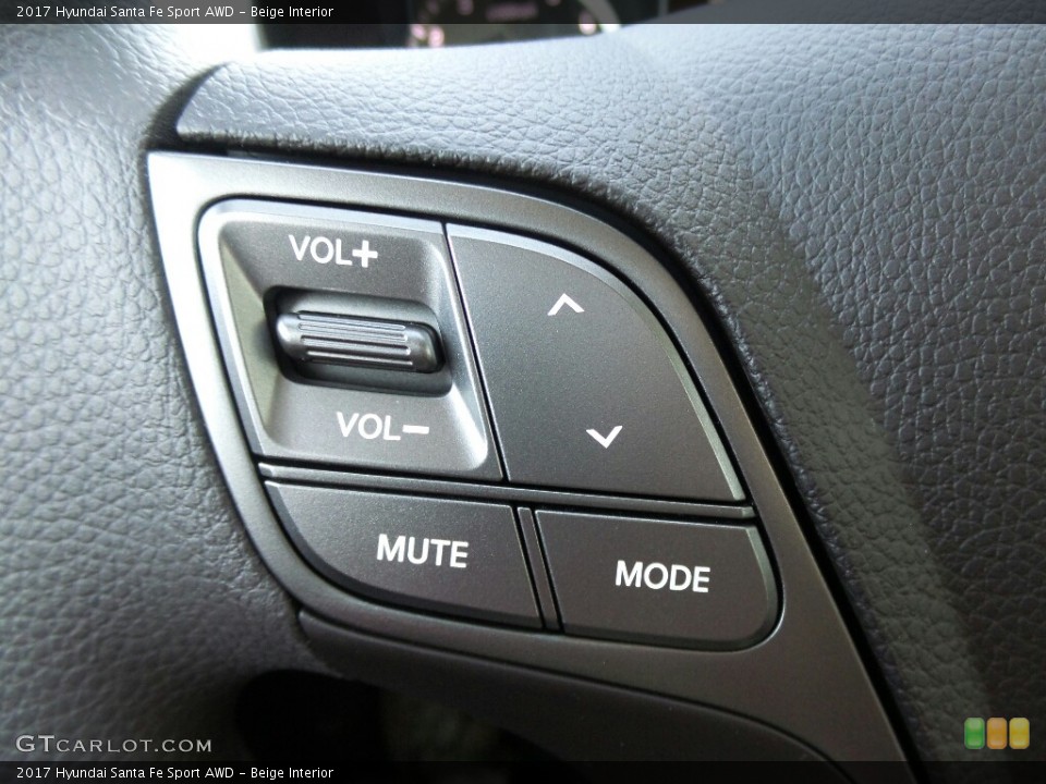 Beige Interior Controls for the 2017 Hyundai Santa Fe Sport AWD #117010678