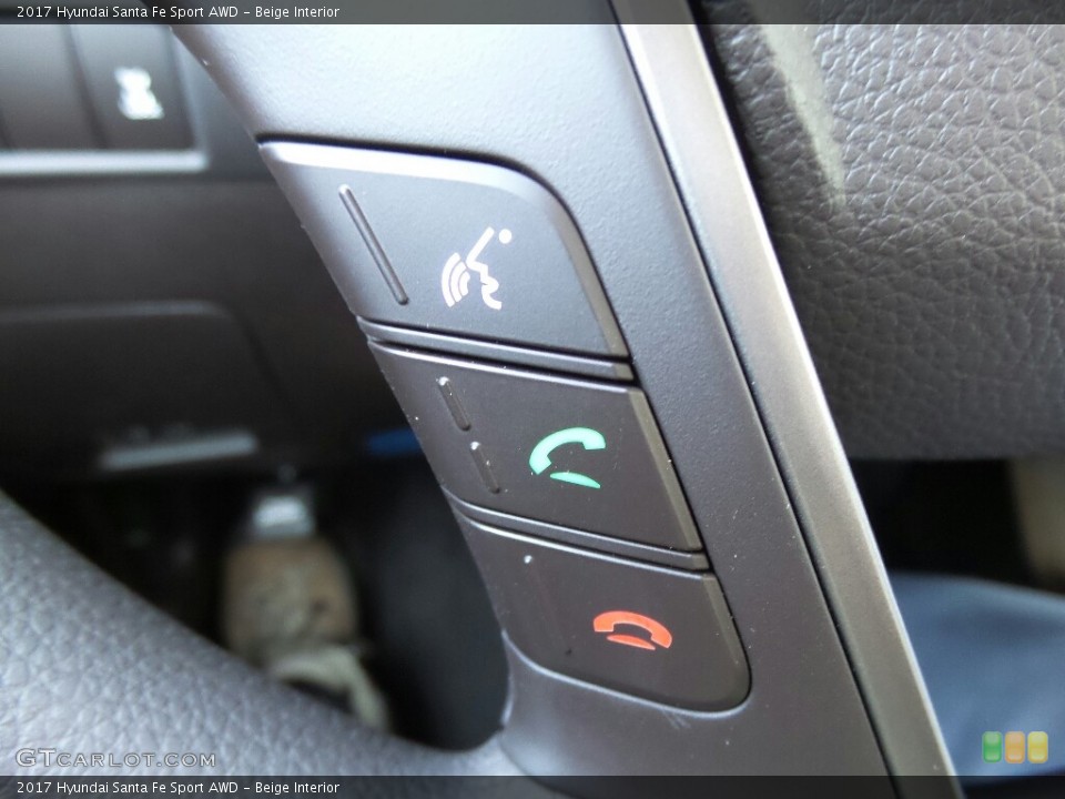 Beige Interior Controls for the 2017 Hyundai Santa Fe Sport AWD #117010703