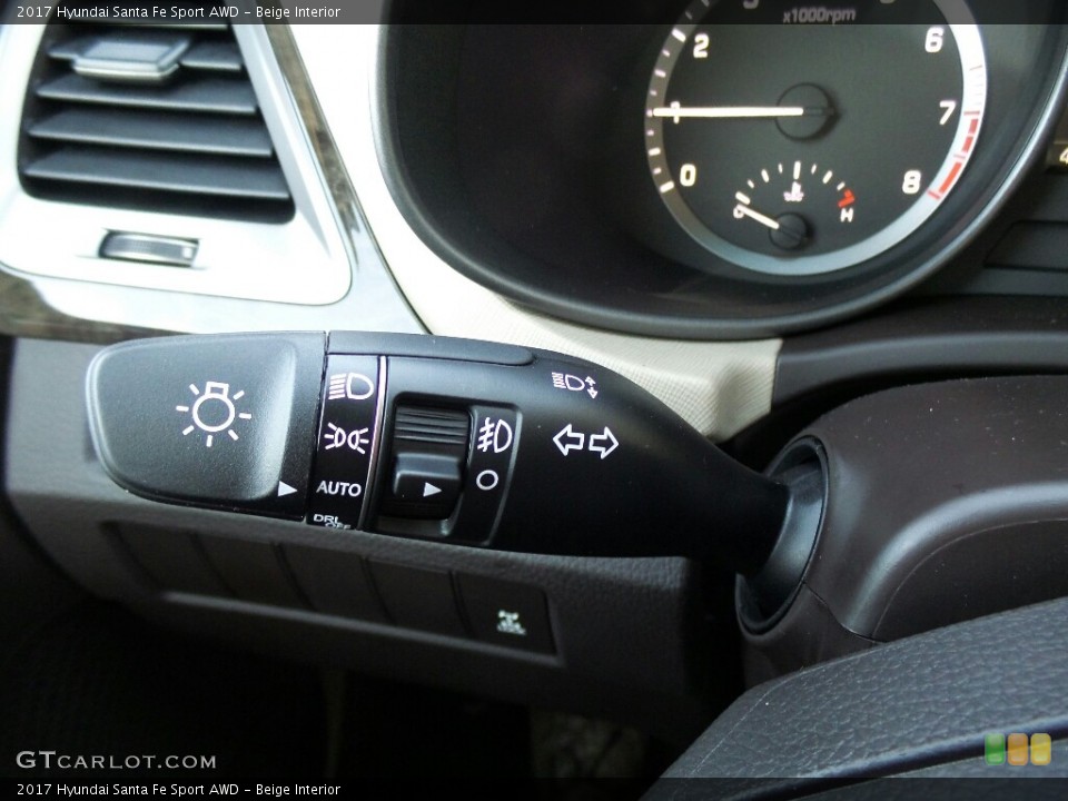 Beige Interior Controls for the 2017 Hyundai Santa Fe Sport AWD #117010724