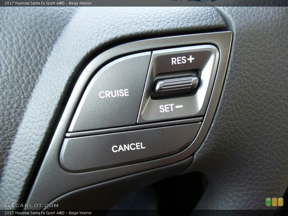 Beige Interior Controls for the 2017 Hyundai Santa Fe Sport AWD #117010751