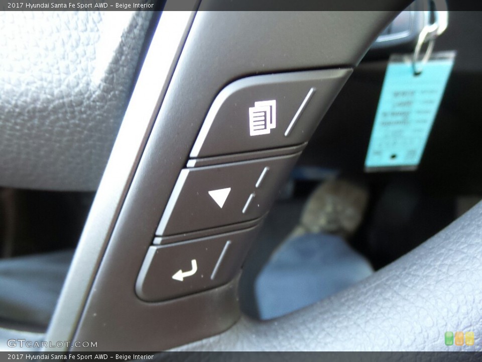 Beige Interior Controls for the 2017 Hyundai Santa Fe Sport AWD #117010769