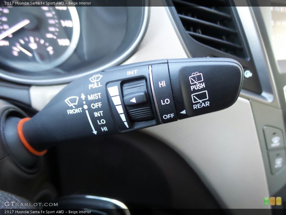 Beige Interior Controls for the 2017 Hyundai Santa Fe Sport AWD #117010787